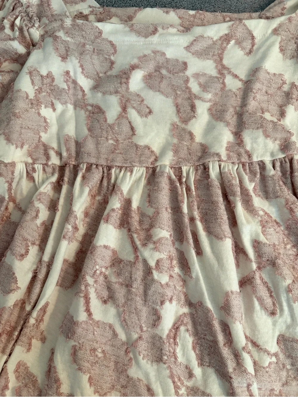 Maeve By Anthropologie Batia Textured Babydoll Peasant Top Puff Sleeves M Print